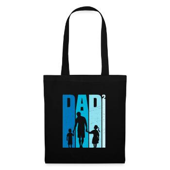 Cadeau Papa Fils et Fille - Sac en tissu - noir - Devant