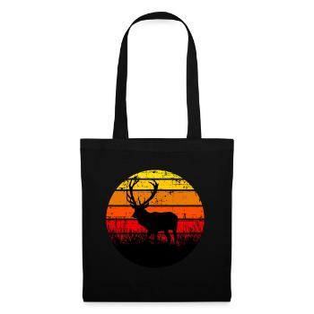 Deer forest animal sunset - Tote Bag - black - Front