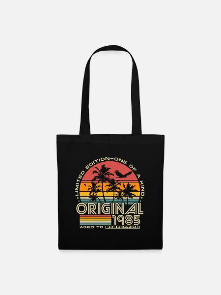 1985 Jahrgang Vintage Retro Geburtstag Geschenk - Stoffbeutel - Schwarz