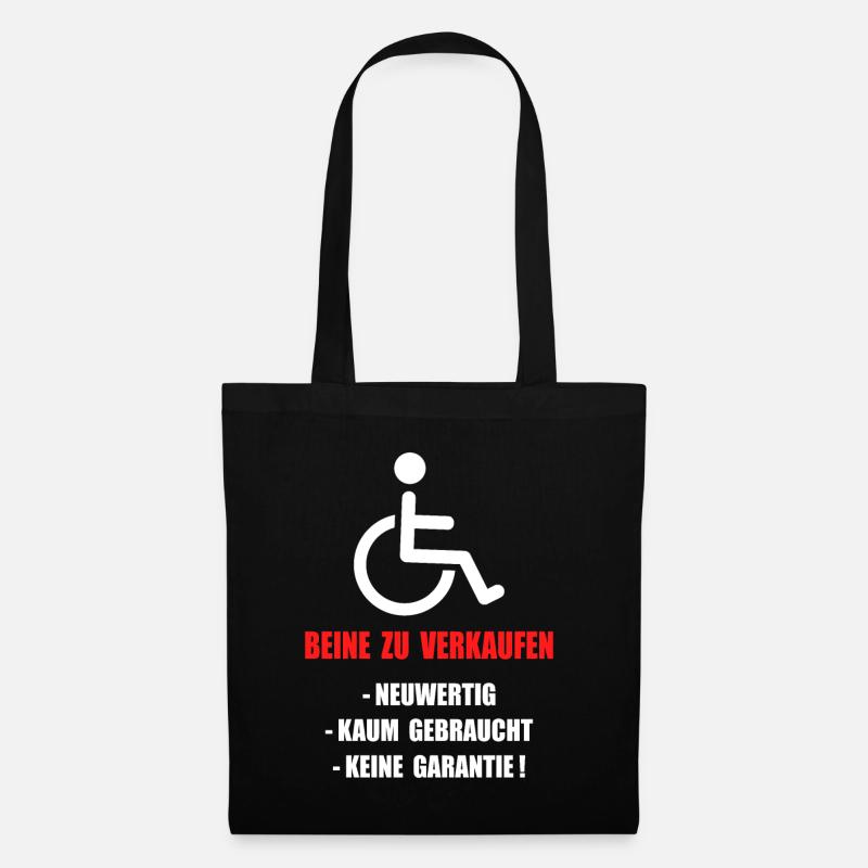 Rollstuhl Handicap Humor Behinderung Rolli - Stoffbeutel - Schwarz
