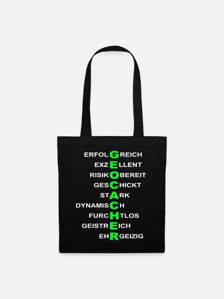 Geocacher Geocaching Geschenke GPS - Stoffbeutel - Schwarz