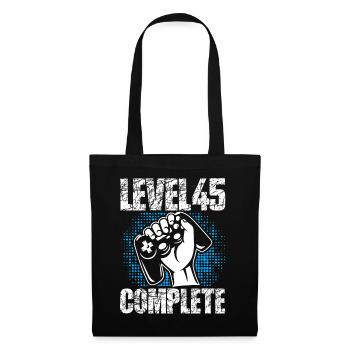 Niveau 45 Cadeau d’anniversaire complet 45 ans - Sac en tissu - noir - Devant