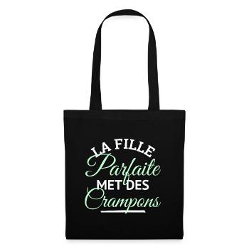 Cadeau footballeuse La fille parfaite crampons - Sac en tissu - noir - Devant