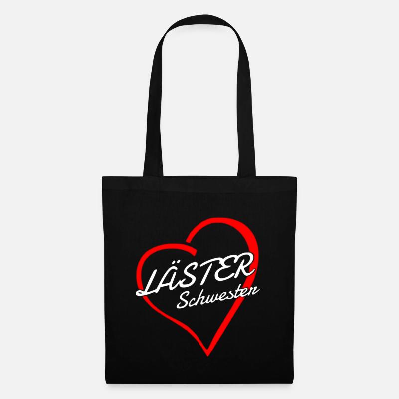 Läster Schwester Herz - Stoffbeutel - Schwarz