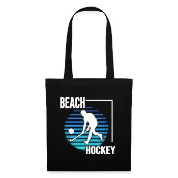 Beachhockey hockeyspielen am Strand BeachhockeyFun - Stoffbeutel - Schwarz - Vorne