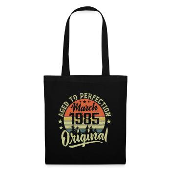 Rétro Mars 1985 Cadeau Mars 1985 Né en Mars 1985 - Sac en tissu - noir - Devant