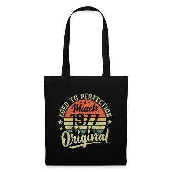 Retro March 1977 Gift March 1977 Born March 1977 - Tote Bag - black - Front