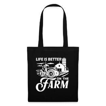 La vie est meilleure à la ferme - Sac en tissu - noir - Devant
