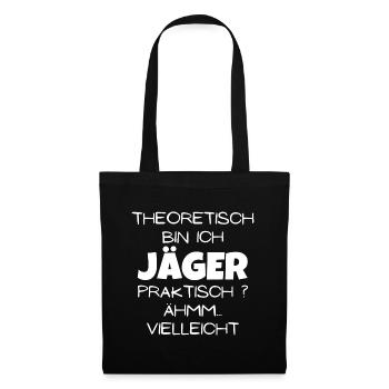 Theoretisch Jäger - Stoffbeutel - Schwarz - Vorne