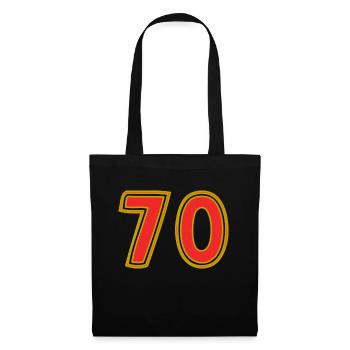 70. 70 ANS. 70e ANNIVERSAIRE. ANNIVERSAIRE 70 ANS. - Sac en tissu - noir - Devant