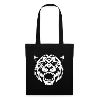 Tiger head roar teeth predator - Tote Bag - black - Front