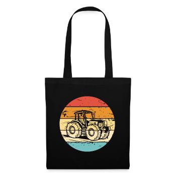 Retro Tractor Farmer Vintage Farmer Tractor Driver - Sac en tissu - noir - Devant