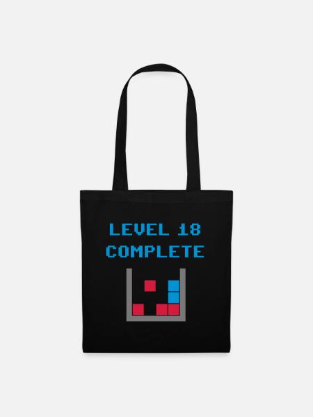 Level 18 complete (Steine) - Stoffbeutel - Schwarz
