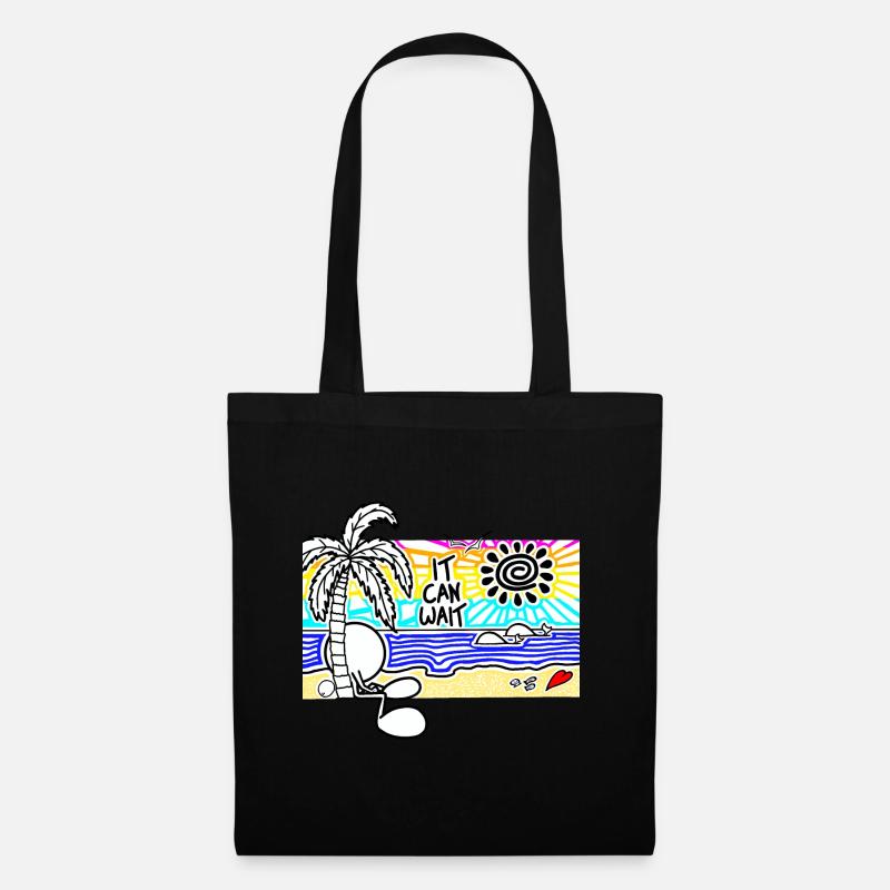 It Can Wait Sunset Doodle - Tote Bag - black