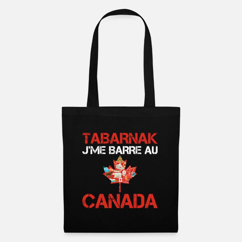 Tabarnak Je Me Barre Au Canada, Feuille D'érable - Sac en tissu - noir