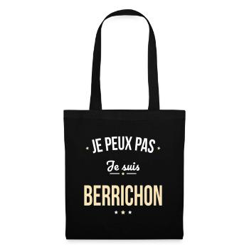 Je peux pas je suis Berrichon - Sac en tissu - noir - Devant