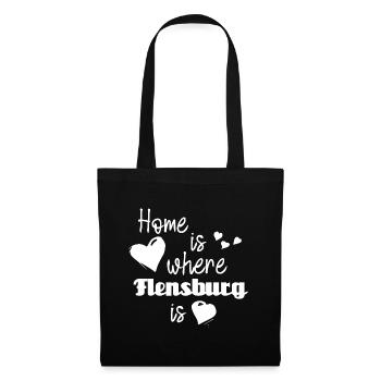 Zuhause in Flensburg - Home is where Flensburg is - Stoffbeutel - Schwarz - Vorne