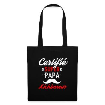 Certifié super papa kickboxeur - Sac en tissu - noir - Devant