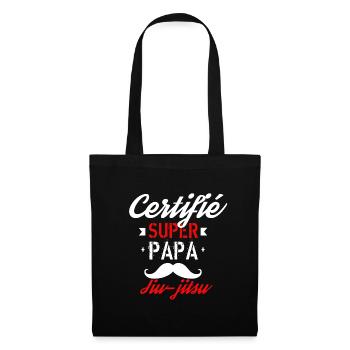 Certifié Super Papa jiu jitsu - Sac en tissu - noir - Devant