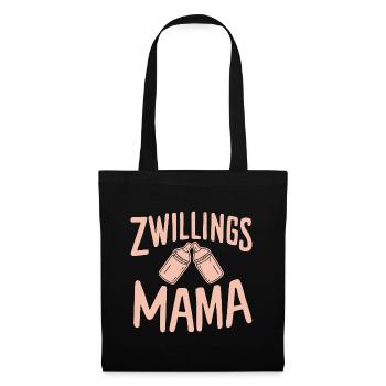 Zwillingsmama Muttertag Beste Mama Geburt - Stoffbeutel - Schwarz - Vorne