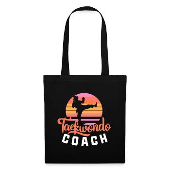 Taekwondo-Retro-Coach - Stoffbeutel - Schwarz - Vorne