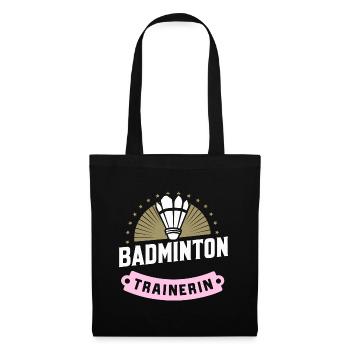 Badminton-Trainerin Coach Geschenk Spiel - Stoffbeutel - Schwarz - Vorne