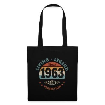Legende seit 1963 Jahrgang 1963 Geburtstag 59 Jahre - Stoffbeutel - Schwarz - Vorne