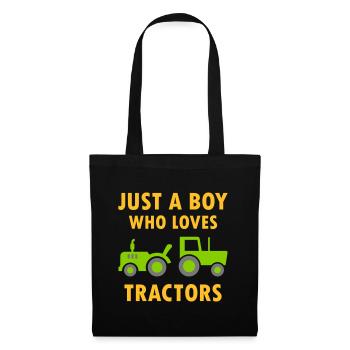 Just a boy who loves tractors (two tractors) - Tote Bag - black - Front