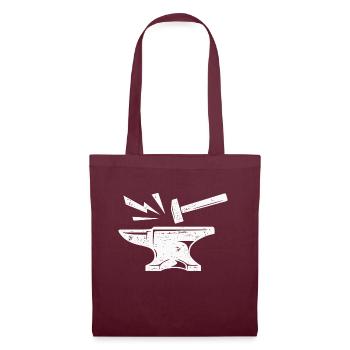 Anvil Hammer Blacksmith Metalworker Farrier - Tote Bag - burgundy - Front