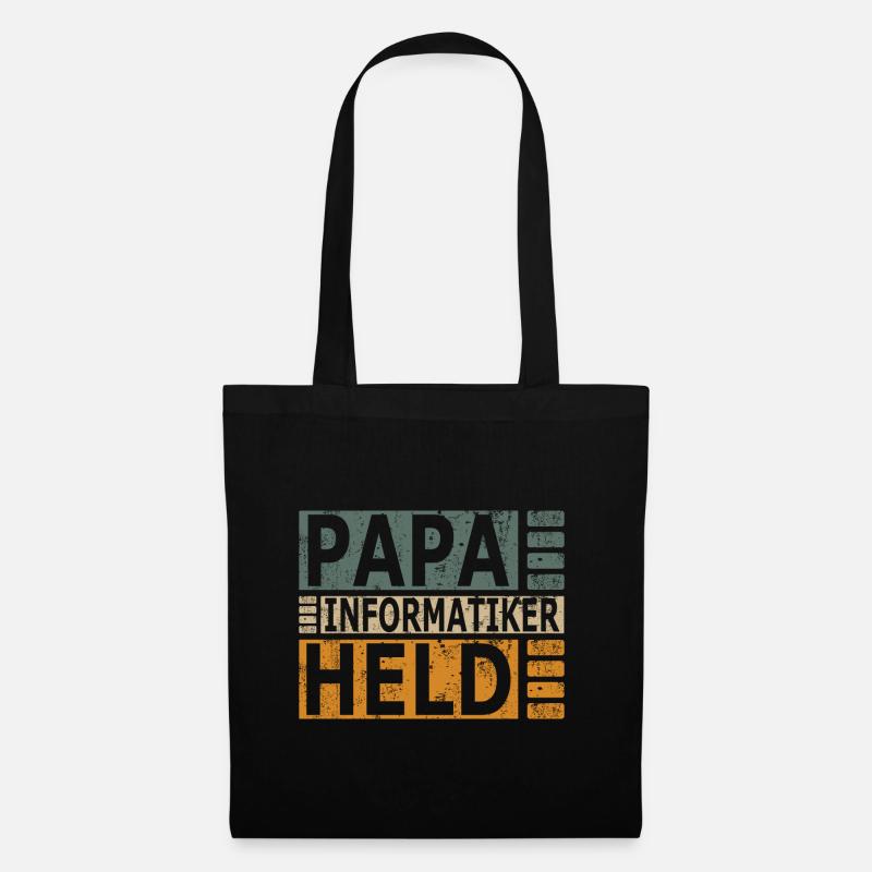 Informatiker Papa Vater informatik lustig Sprüche - Stoffbeutel - Schwarz