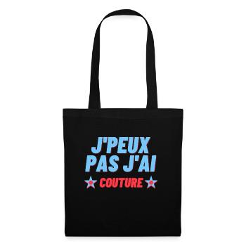 J'peux pas j'ai couture - Sac en tissu - noir - Devant