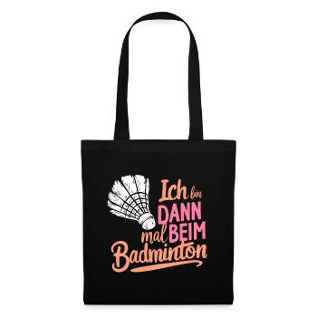Badminton-Fan Schläger Federball Sport Hobby - Stoffbeutel - Schwarz - Vorne