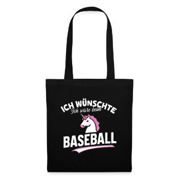 Baseball-Einhorn Fan Spiel Magie Shirt Idee - Stoffbeutel - Schwarz - Vorne