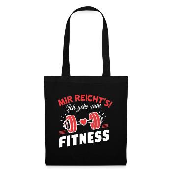 Mir reicht's Fitness Hantel-Shirt Workout - Stoffbeutel - Schwarz - Vorne