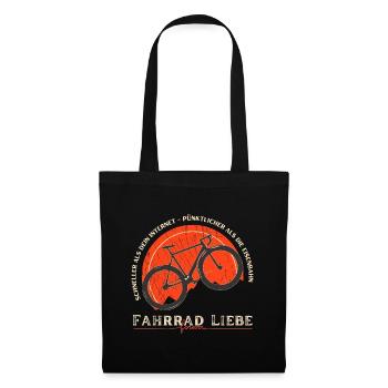 Fahrrad Liebe forever: Schneller als Eisenbahn - Stoffbeutel - Schwarz - Vorne