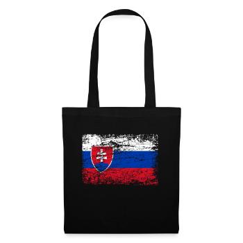 Slowakei Flagge Used Look - Stoffbeutel - Schwarz - Vorne