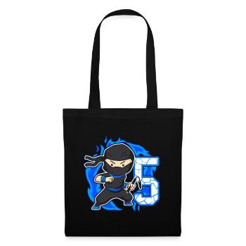 Ninja 5th Birthday Boy 5 Years Old Ninjas - Tote Bag - black - Front