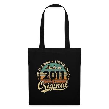 Vintage Rétro Cadeau D’anniversaire 2011 Vintage - Sac en tissu - noir - Devant