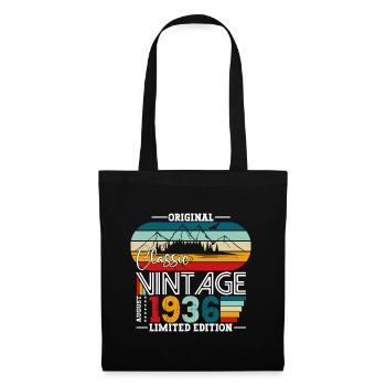 88e anniversaire Original août 1936 Né en 1936 - Sac en tissu - noir - Devant
