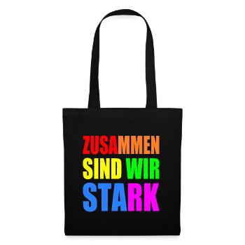 zusammen sind wir stark - Stoffbeutel - Schwarz - Vorne