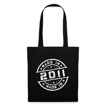 Année de naissance Anniversaire Né en - Fabriqué en 2011 - Sac en tissu - noir - Devant