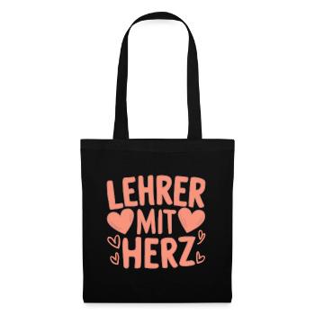 LehrerHerz Dankeschön Inspiration Motivation - Stoffbeutel - Schwarz - Vorne