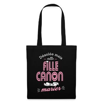 future mariée T-shirt evjf - Sac en tissu - noir - Devant