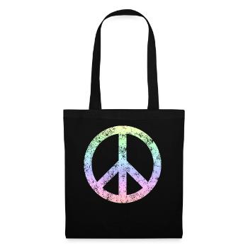 Signe de paix / Paix - Sac en tissu - noir - Devant