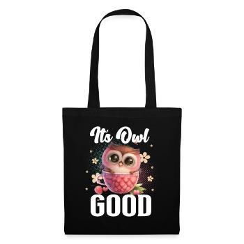 hibou hiboux son hibou bon - Sac en tissu - noir - Devant