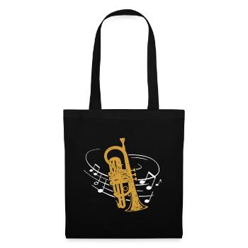Cornet Player Sheet Music Cornetist Instrument - Tote Bag - black - Front