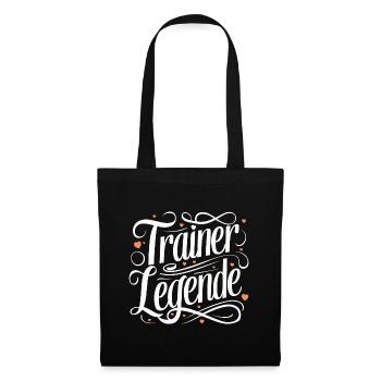 Trainerlegende Coach Danke Trainerin Dankeschön - Stoffbeutel - Schwarz - Vorne