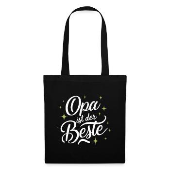 Opa ist der Beste Geburtstag Vatertag Du wirst Opa - Stoffbeutel - Schwarz - Vorne