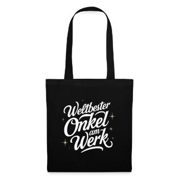 Weltbester Onkel T-Shirt Geburtstag Ehre - Stoffbeutel - Schwarz - Vorne