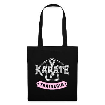 Karate-Trainerin - Stoffbeutel - Schwarz - Vorne